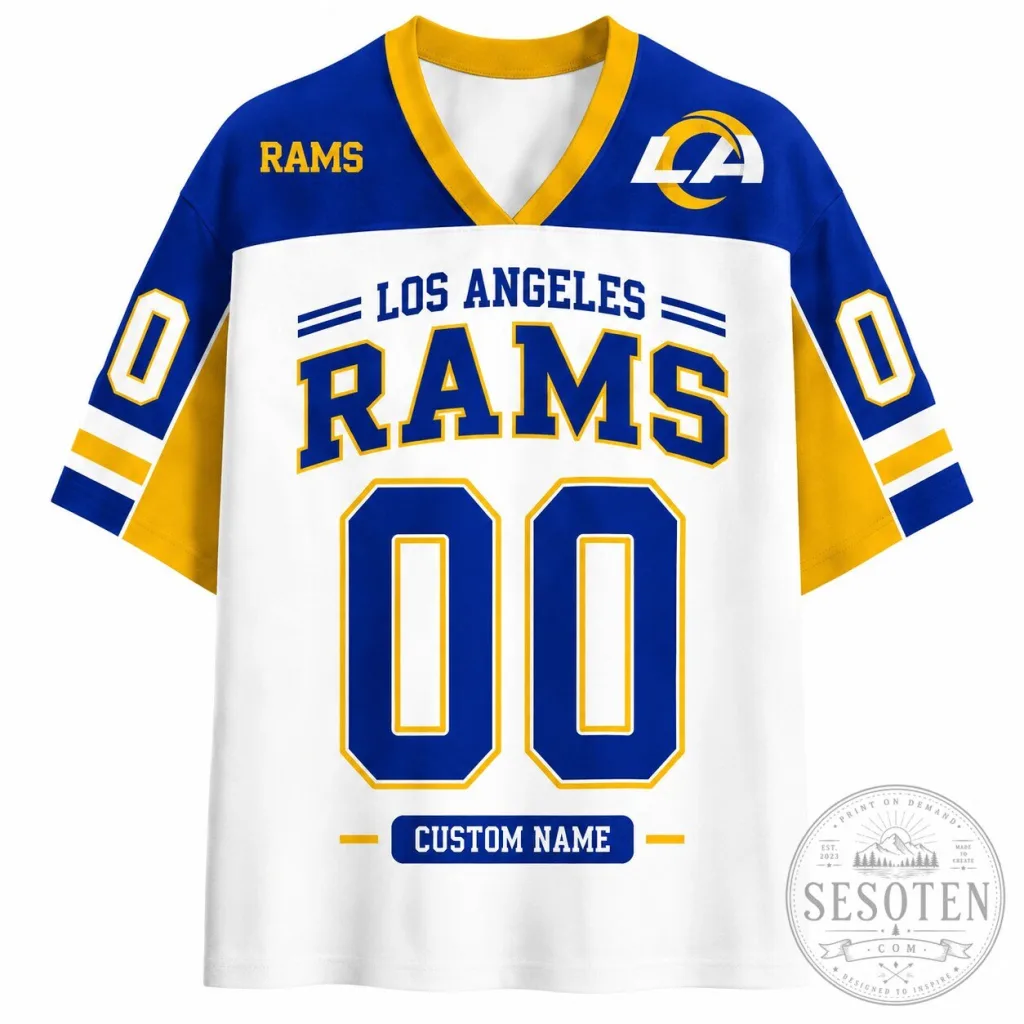 Los Angeles Rams Custom Name and Number Football Jersey Los Angeles Rams Custom Name and Number Football Jersey