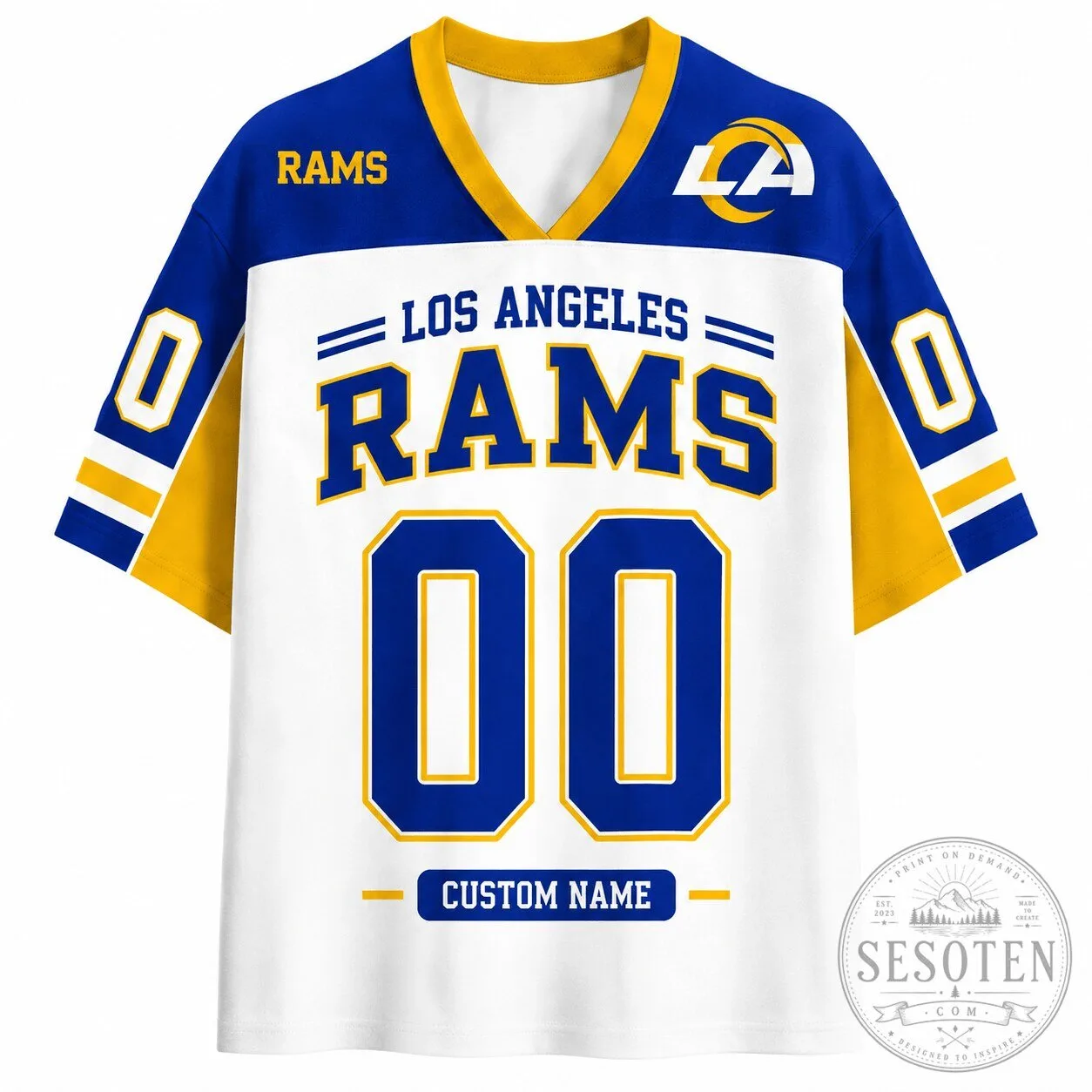 Los Angeles Rams Custom Name and Number Football Jersey