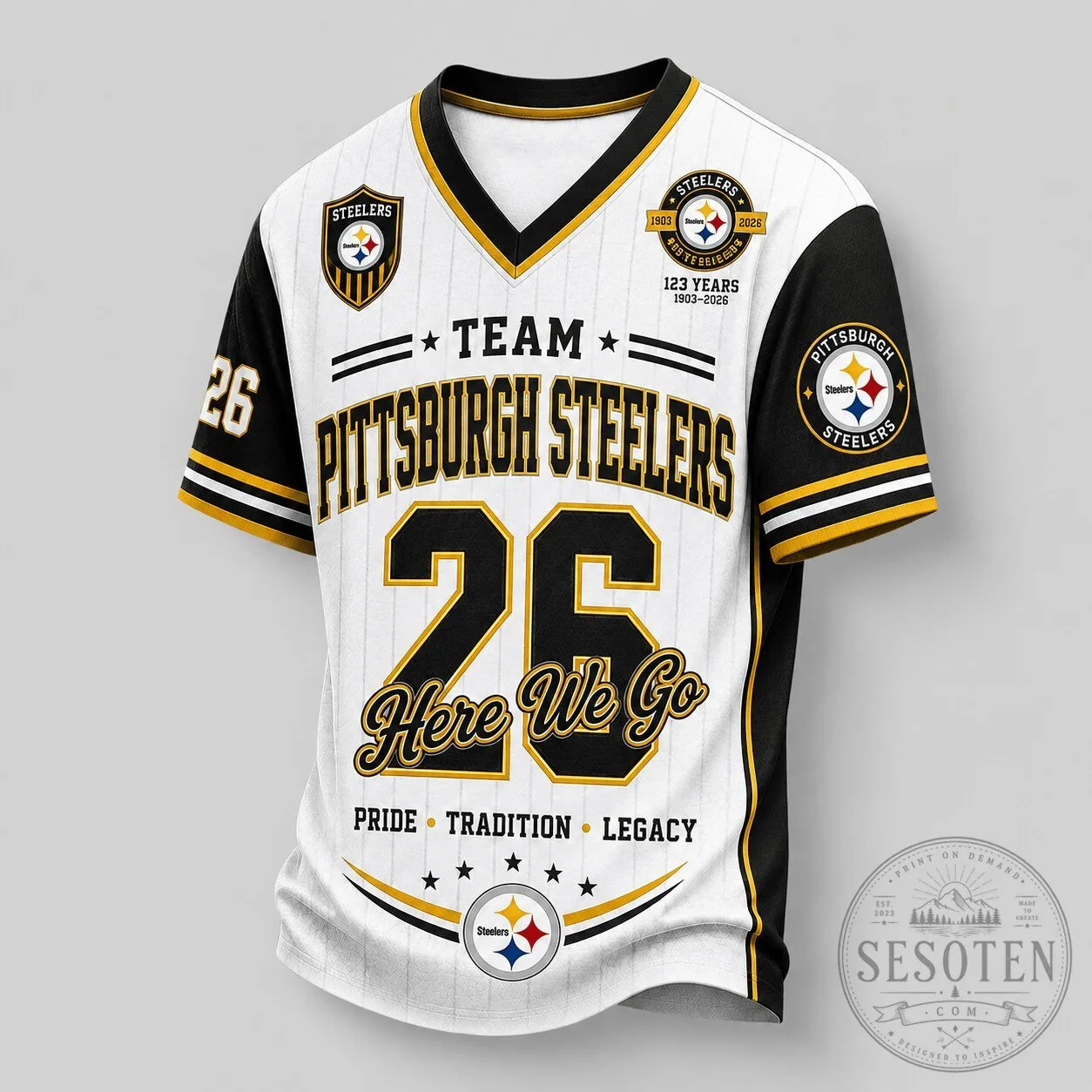 Pittsburgh Steelers NFL Legacy Pride V-Neck Jersey