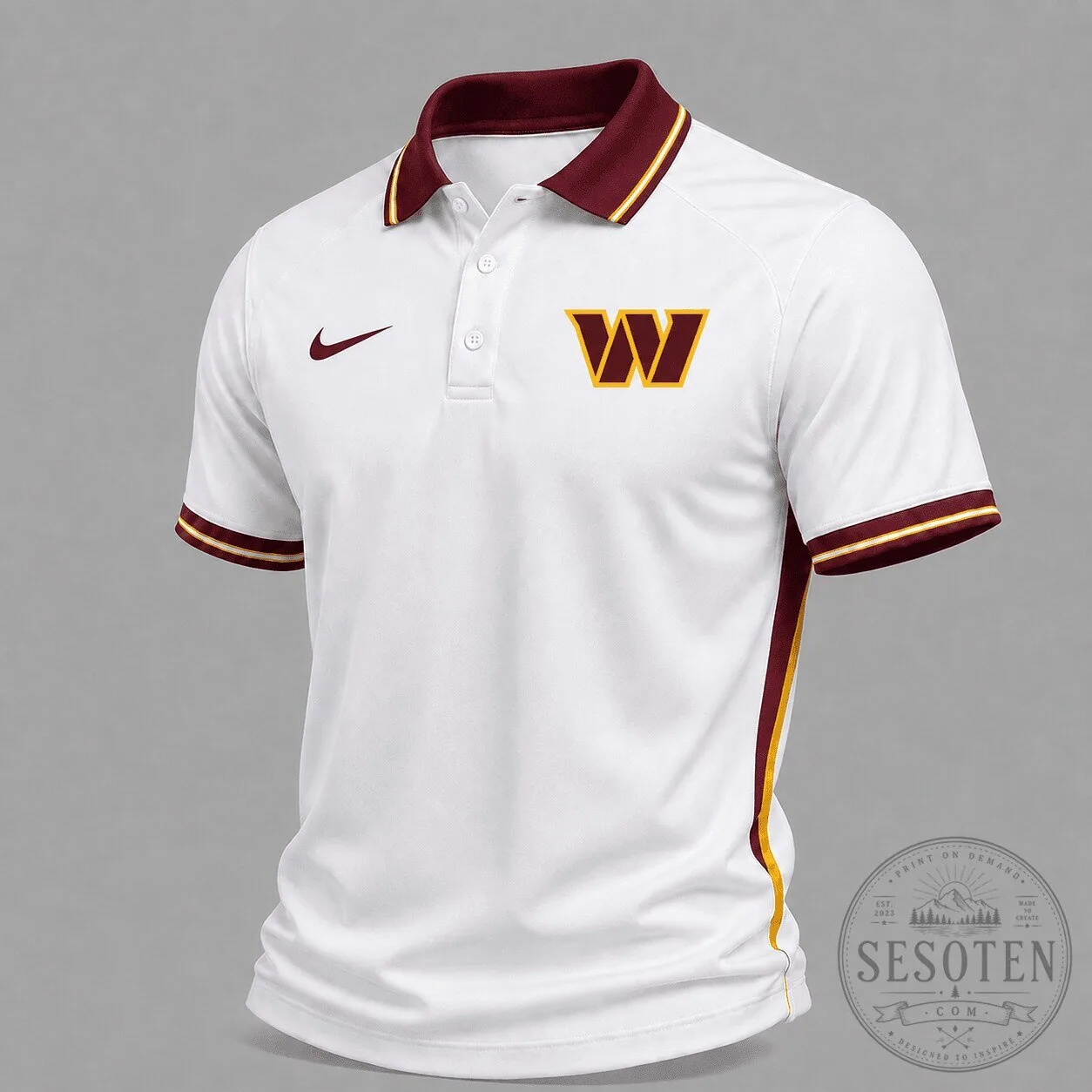 White Gameday Polo Shirt for Washington Commanders NFL Fans