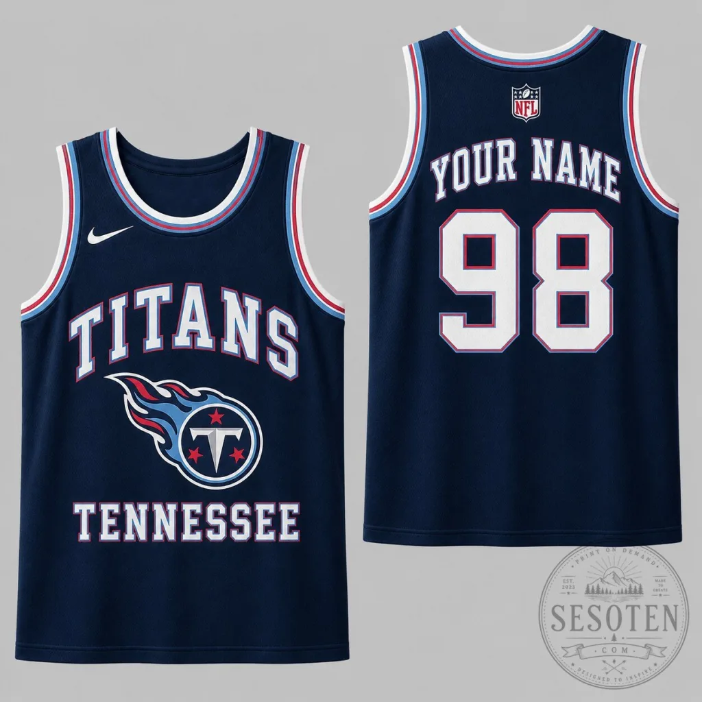 Tennessee Titans NFL Football Team Custom Name and Number Sports Tank Top Tennessee Titans NFL Football Team Custom Name and Number Sports Tank Top