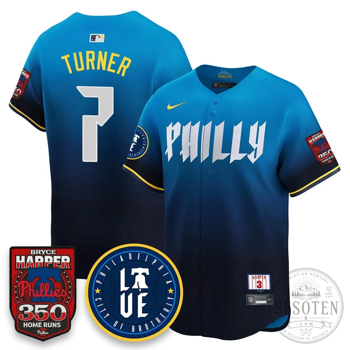 Philadelphia Phillies Bryce Harper 350 Home Runs Baseball Jersey