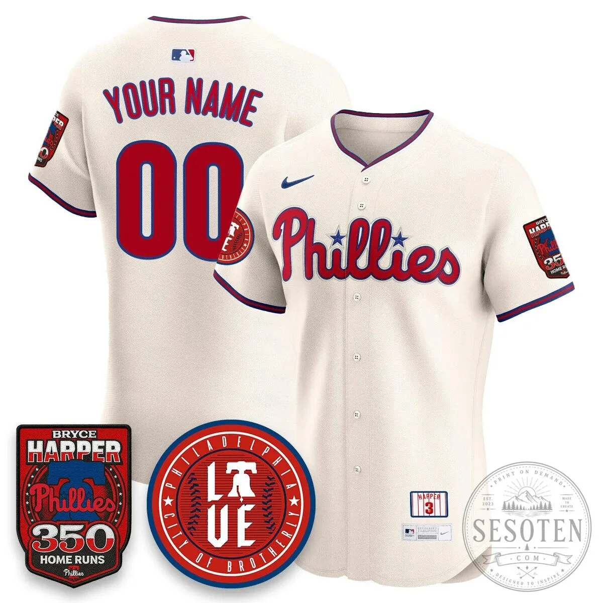 Philadelphia Phillies Bryce Harper 350 Home Runs Baseball Jersey 45 Philadelphia Phillies Bryce Harper 350 Home Runs Baseball Jersey