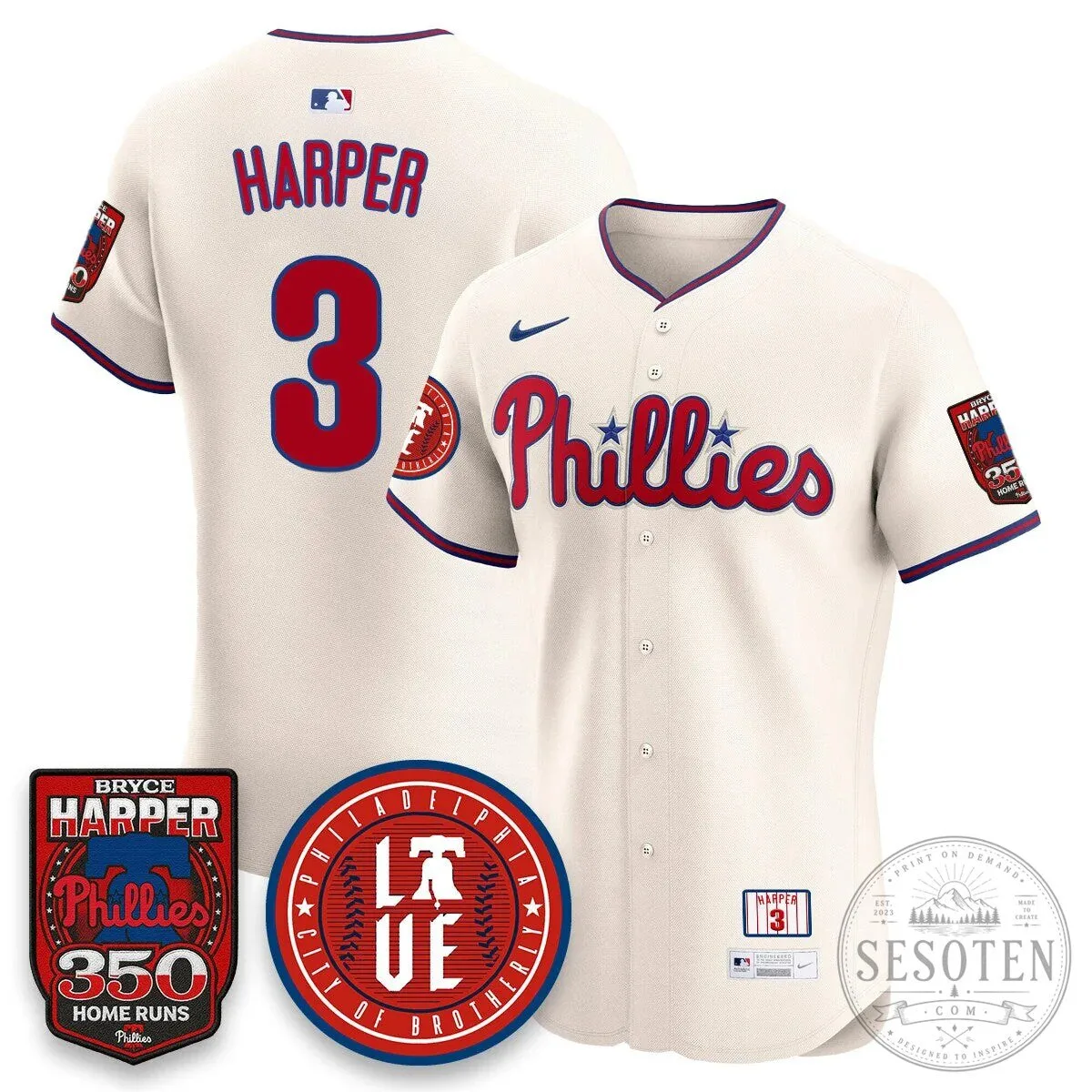 Philadelphia Phillies Bryce Harper 350 Home Runs Baseball Jersey 47 Philadelphia Phillies Bryce Harper 350 Home Runs Baseball Jersey