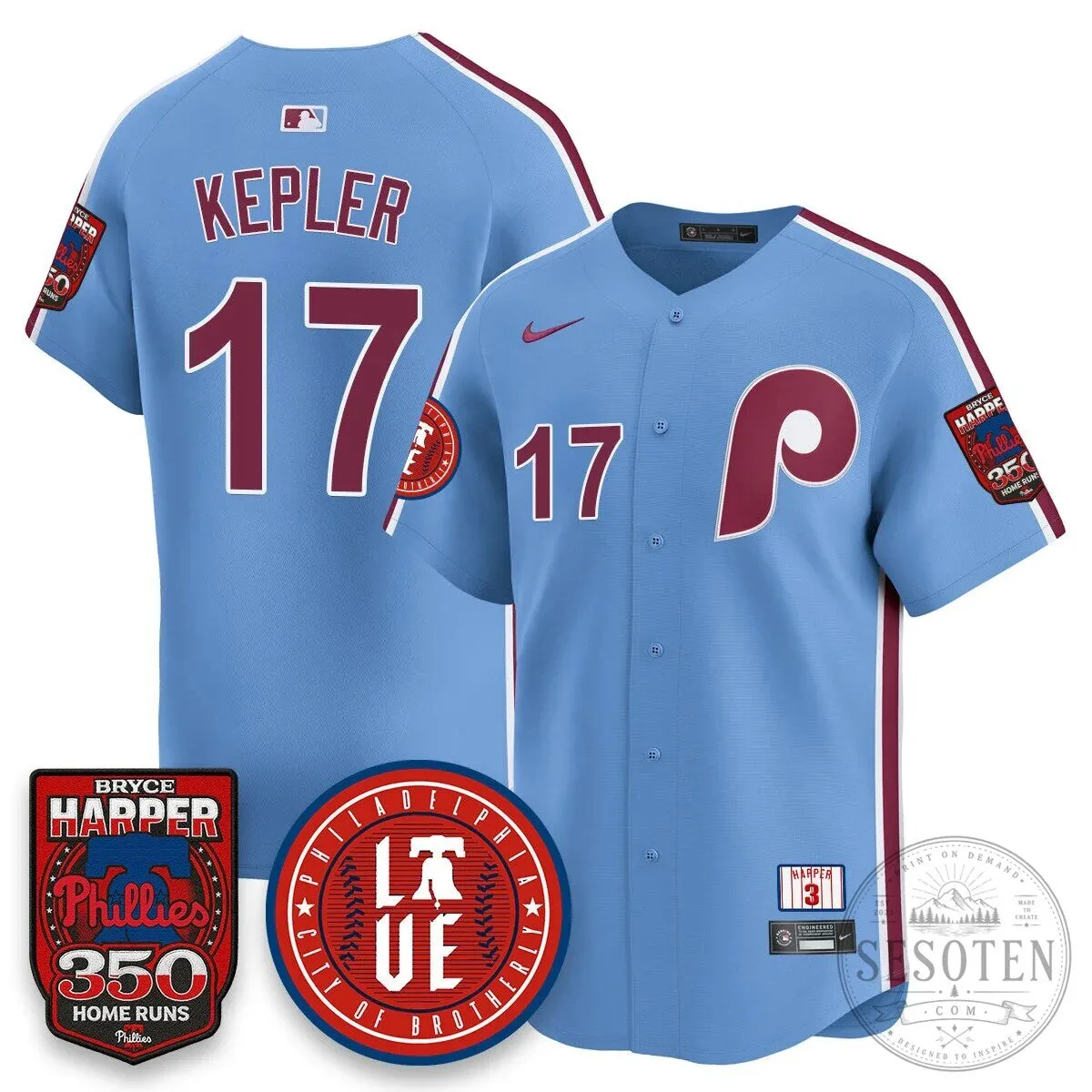 Philadelphia Phillies Bryce Harper 350 Home Runs Baseball Jersey 51 Philadelphia Phillies Bryce Harper 350 Home Runs Baseball Jersey