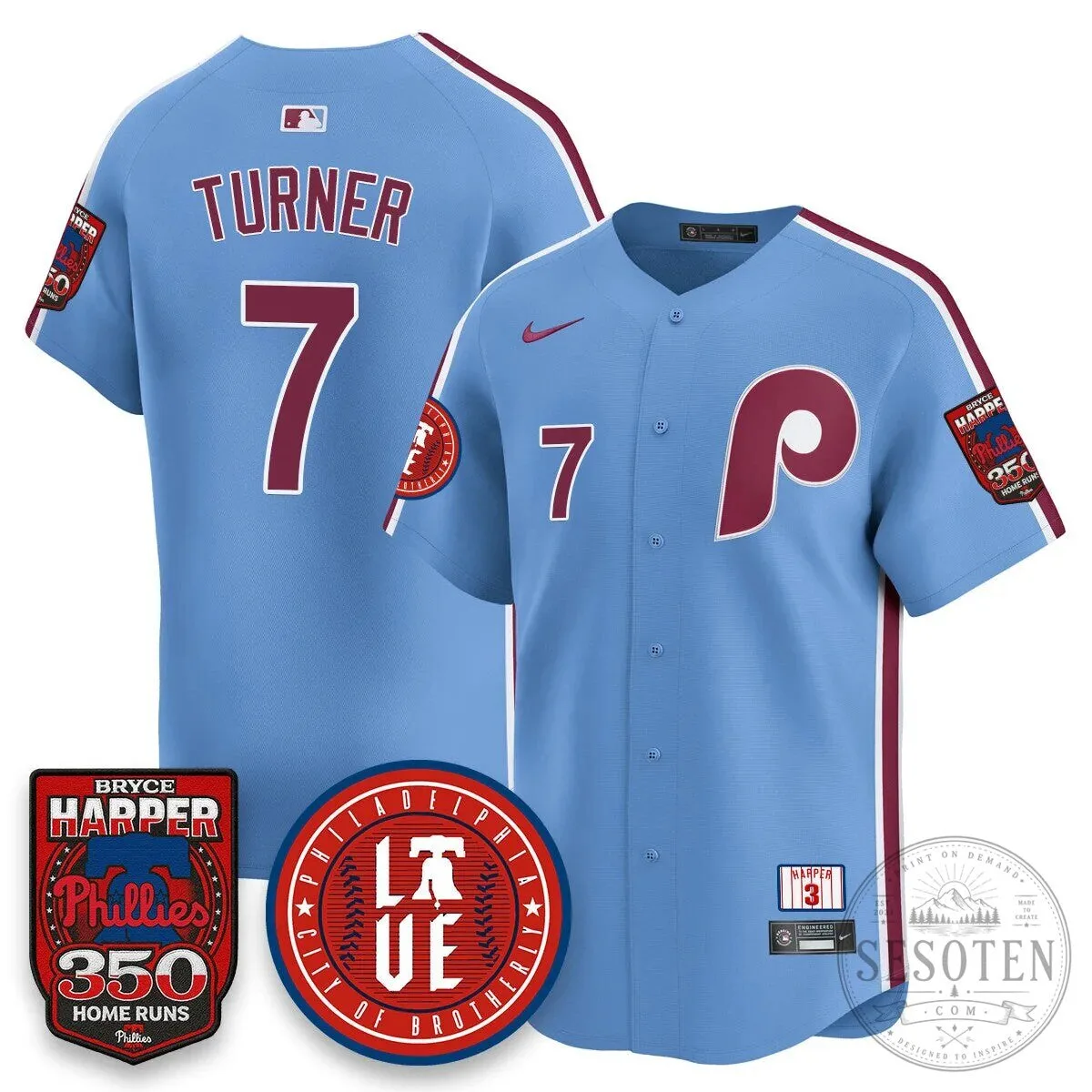 Philadelphia Phillies Bryce Harper 350 Home Runs Baseball Jersey 52 Philadelphia Phillies Bryce Harper 350 Home Runs Baseball Jersey