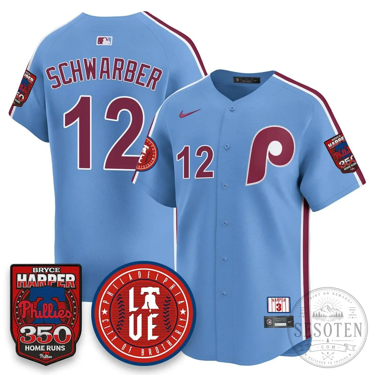 Philadelphia Phillies Bryce Harper 350 Home Runs Baseball Jersey 53 Philadelphia Phillies Bryce Harper 350 Home Runs Baseball Jersey