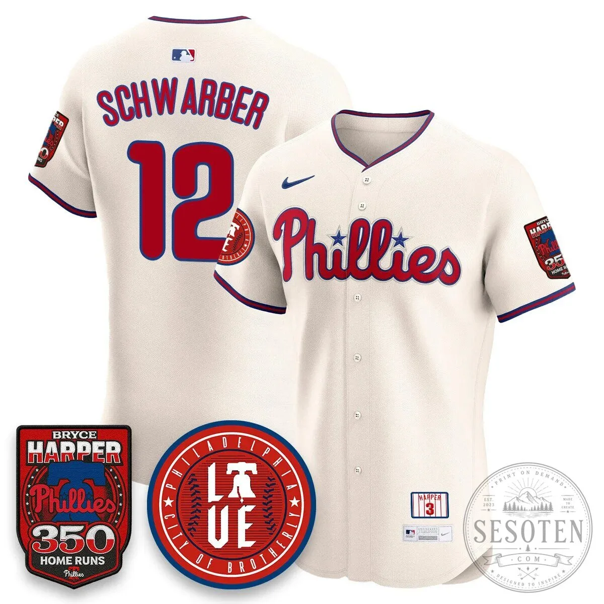 Philadelphia Phillies Bryce Harper 350 Home Runs Baseball Jersey 56 Philadelphia Phillies Bryce Harper 350 Home Runs Baseball Jersey