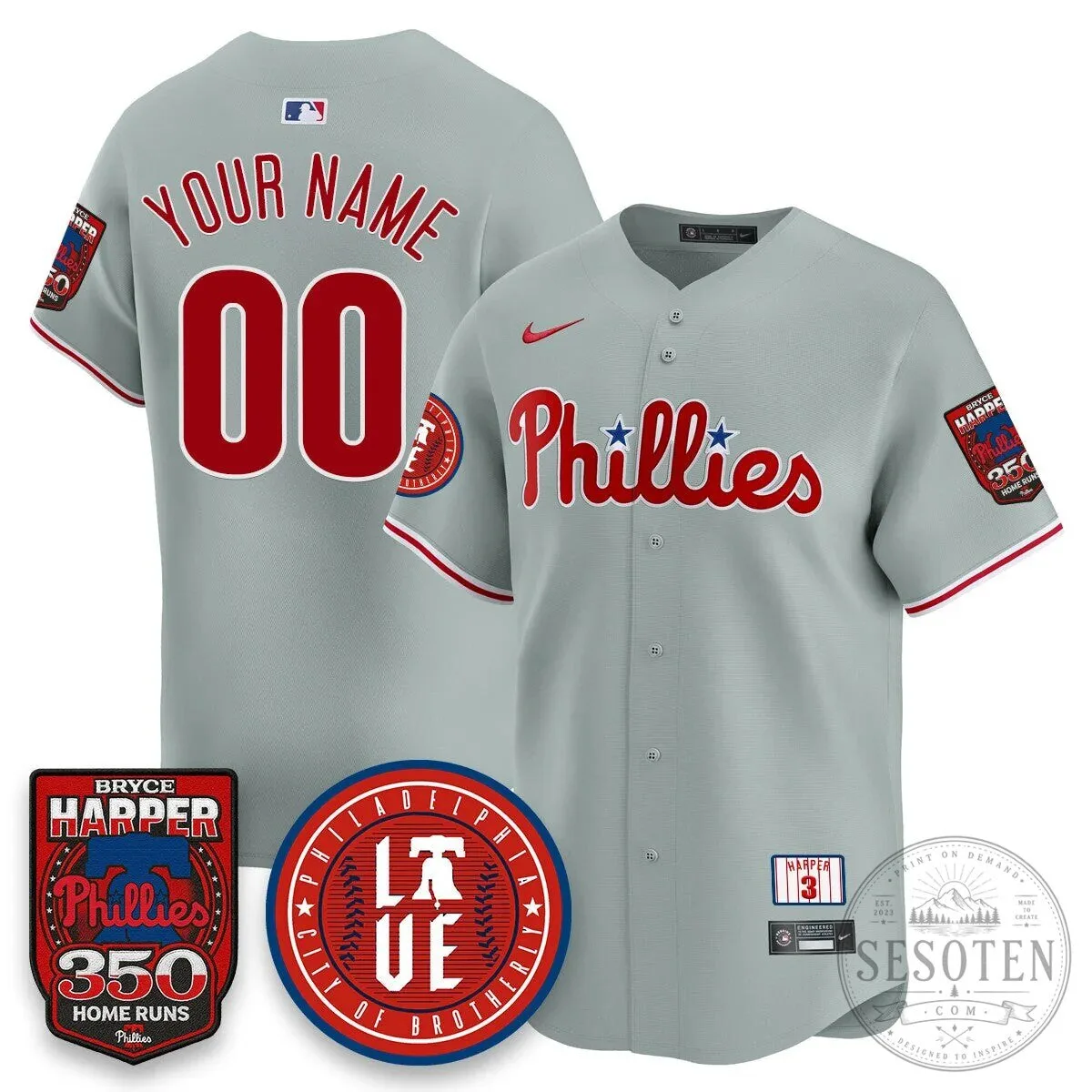 Philadelphia Phillies Bryce Harper 350 Home Runs Baseball Jersey 62 Philadelphia Phillies Bryce Harper 350 Home Runs Baseball Jersey