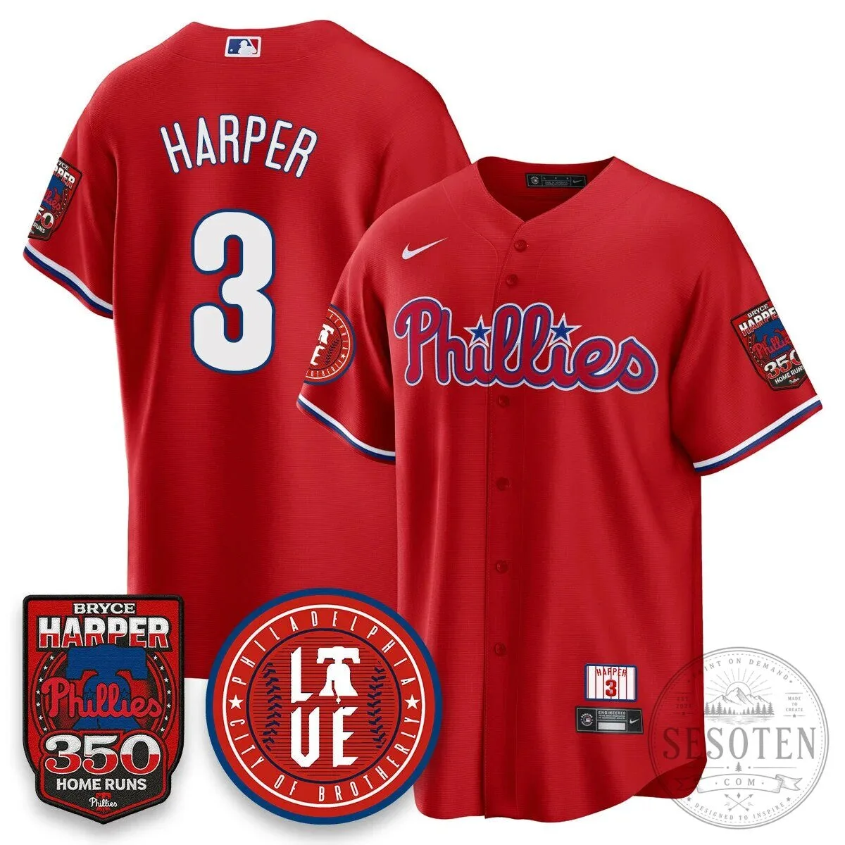 Philadelphia Phillies Bryce Harper 350 Home Runs Baseball Jersey 63 Philadelphia Phillies Bryce Harper 350 Home Runs Baseball Jersey