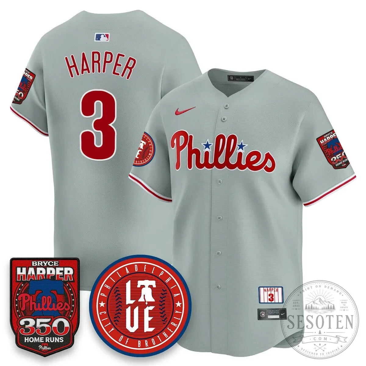 Philadelphia Phillies Bryce Harper 350 Home Runs Baseball Jersey 66 Philadelphia Phillies Bryce Harper 350 Home Runs Baseball Jersey