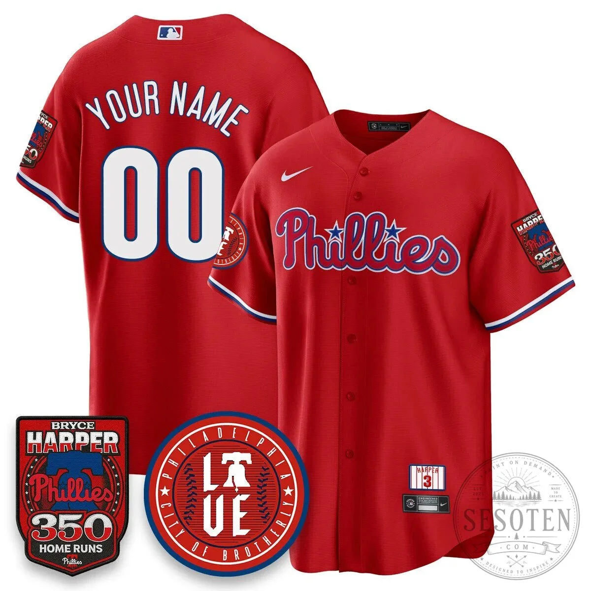 Philadelphia Phillies Bryce Harper 350 Home Runs Baseball Jersey 67 Philadelphia Phillies Bryce Harper 350 Home Runs Baseball Jersey