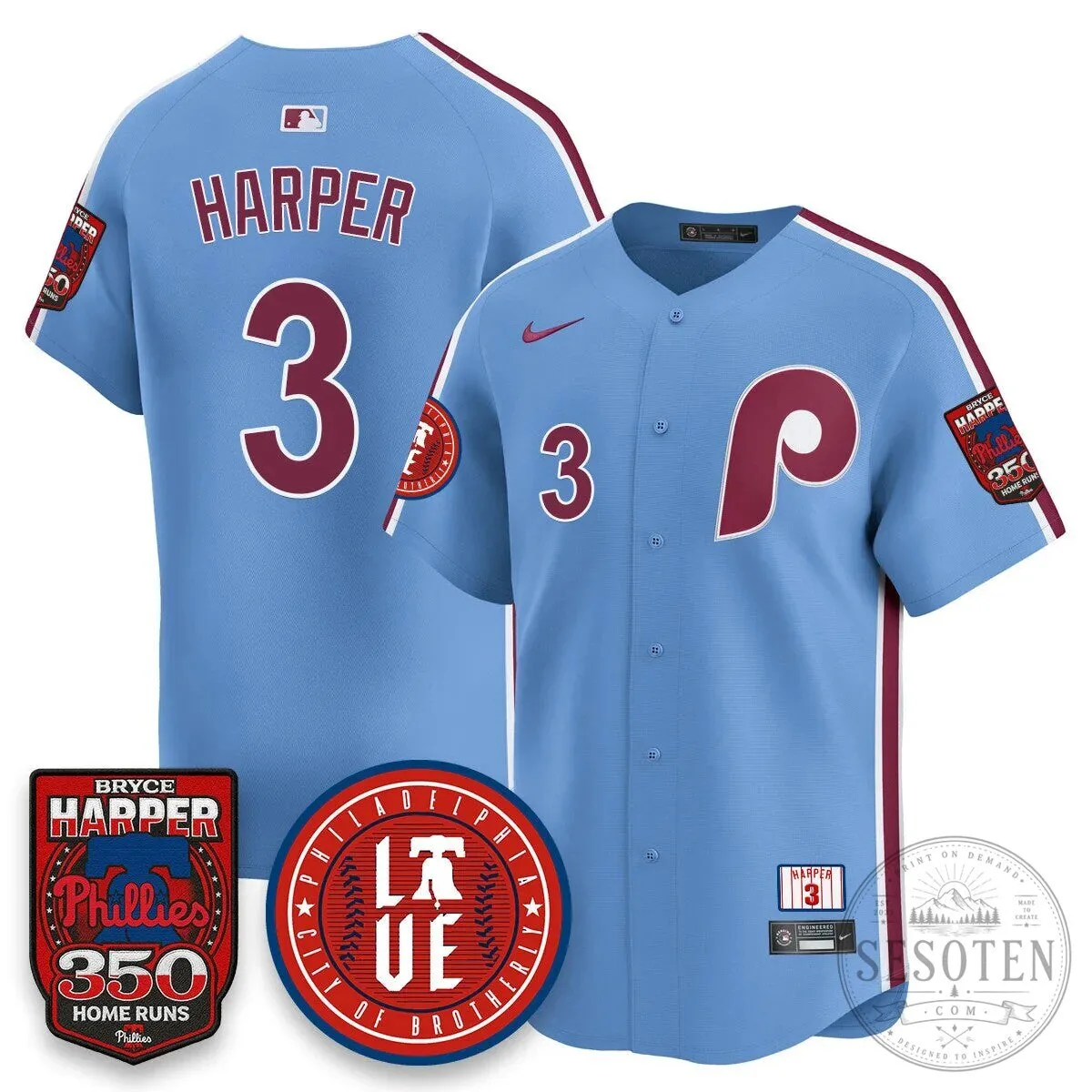 Philadelphia Phillies Bryce Harper 350 Home Runs Baseball Jersey 69 Philadelphia Phillies Bryce Harper 350 Home Runs Baseball Jersey