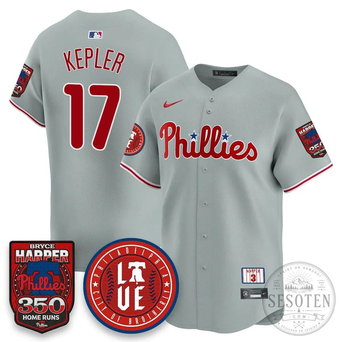 Philadelphia Phillies Bryce Harper 350 Home Runs Baseball Jersey 70 Philadelphia Phillies Bryce Harper 350 Home Runs Baseball Jersey