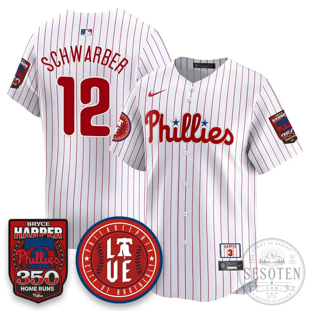 Philadelphia Phillies Bryce Harper 350 Home Runs Baseball Jersey 73 Philadelphia Phillies Bryce Harper 350 Home Runs Baseball Jersey