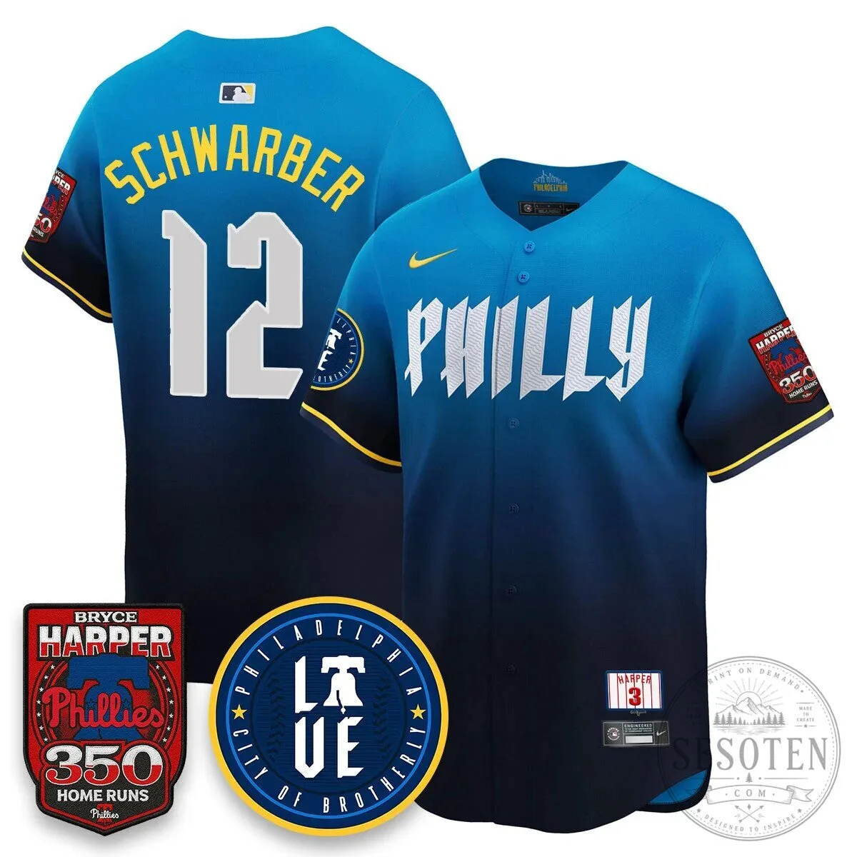 Philadelphia Phillies Bryce Harper 350 Home Runs Baseball Jersey 80 Philadelphia Phillies Bryce Harper 350 Home Runs Baseball Jersey