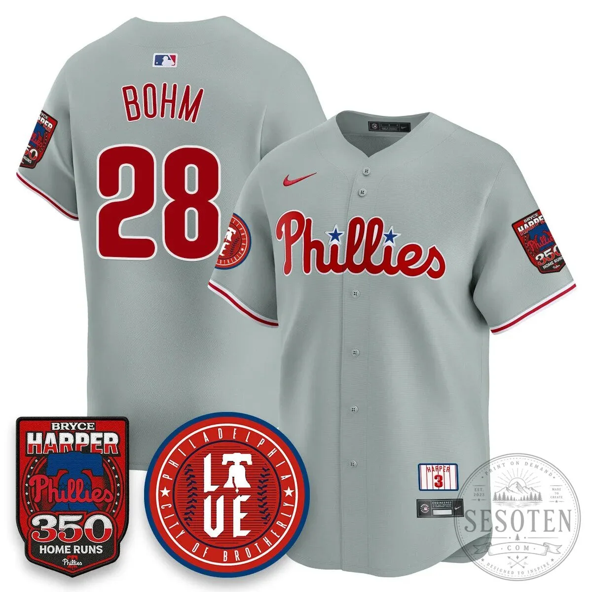 Philadelphia Phillies Bryce Harper 350 Home Runs Baseball Jersey 82 Philadelphia Phillies Bryce Harper 350 Home Runs Baseball Jersey
