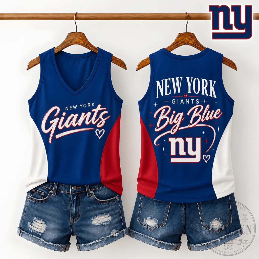 New York Giants Big Blue Women's V-Neck Tank Top New York Giants Big Blue Women's V-Neck Tank Top