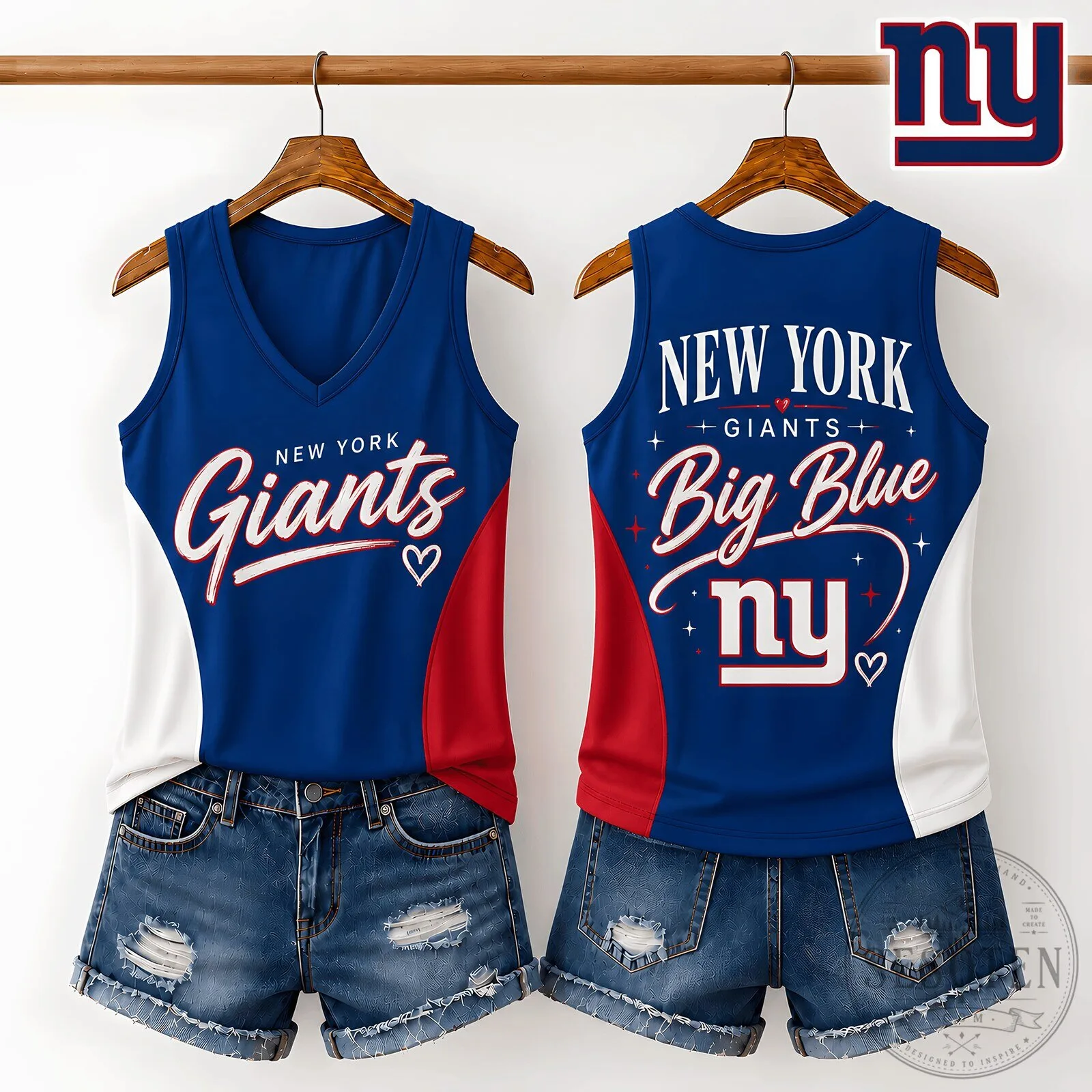 New York Giants Big Blue Women's V-Neck Tank Top