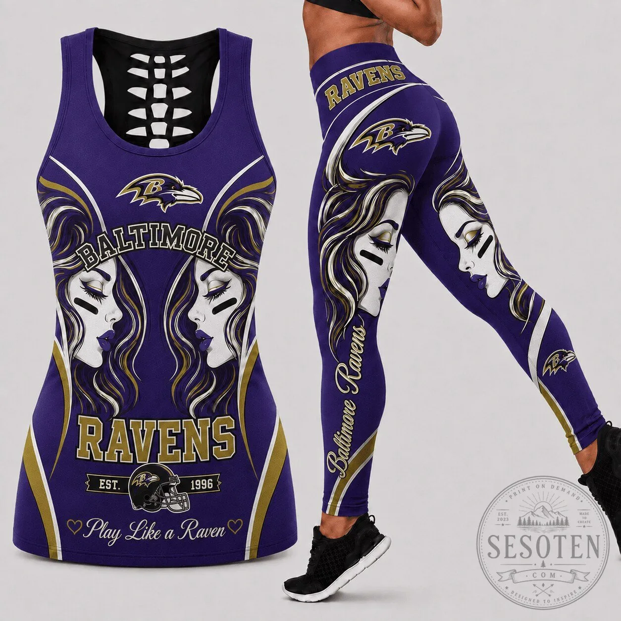 Baltimore Ravens Football Team Women's Hollow Back Tank Top