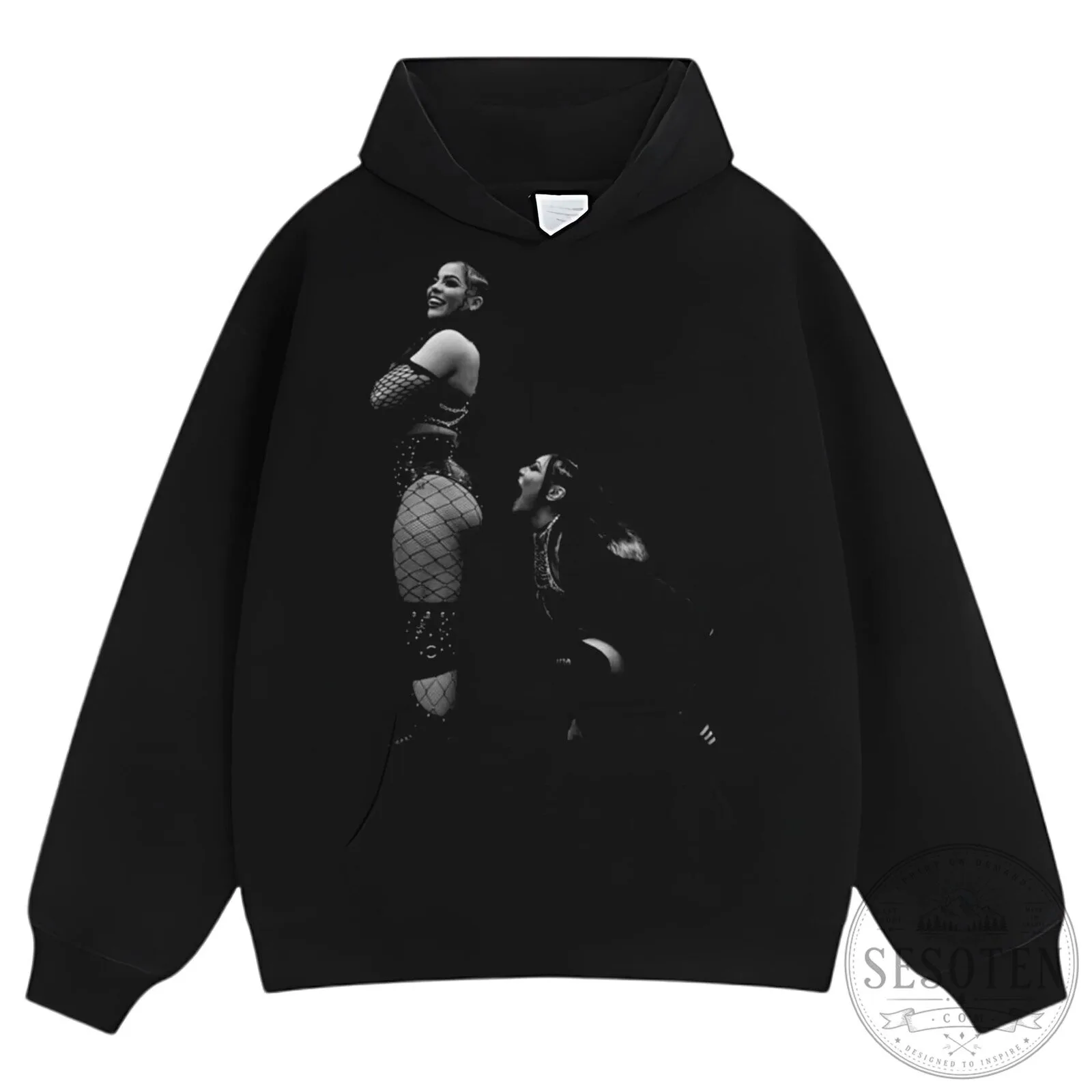 Jaida Parker and Iyo Sky Professional Wrestlers Black and White T-Shirt 17 Jaida Parker and Iyo Sky Professional Wrestlers Black and White T-Shirt