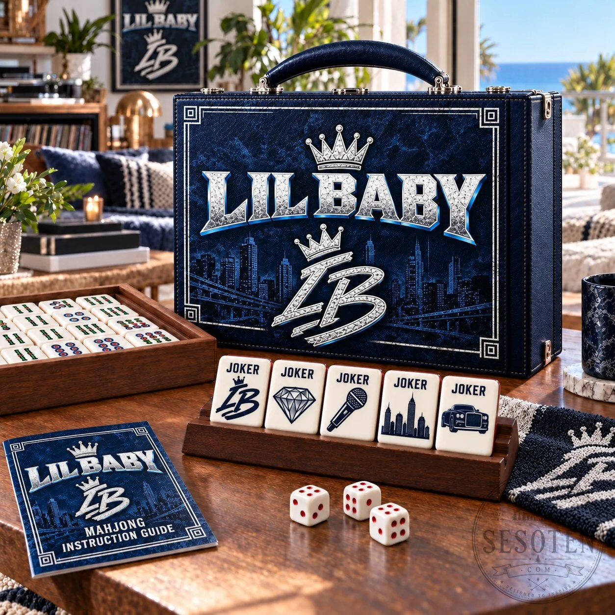 Lil Baby Mahjong Set with Instruction Guide and Carrying Case