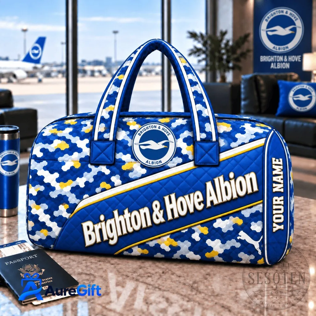 Brighton and Hove Albion Football Club Personalized Quilted Duffel Bag Brighton and Hove Albion Football Club Personalized Quilted Duffel Bag