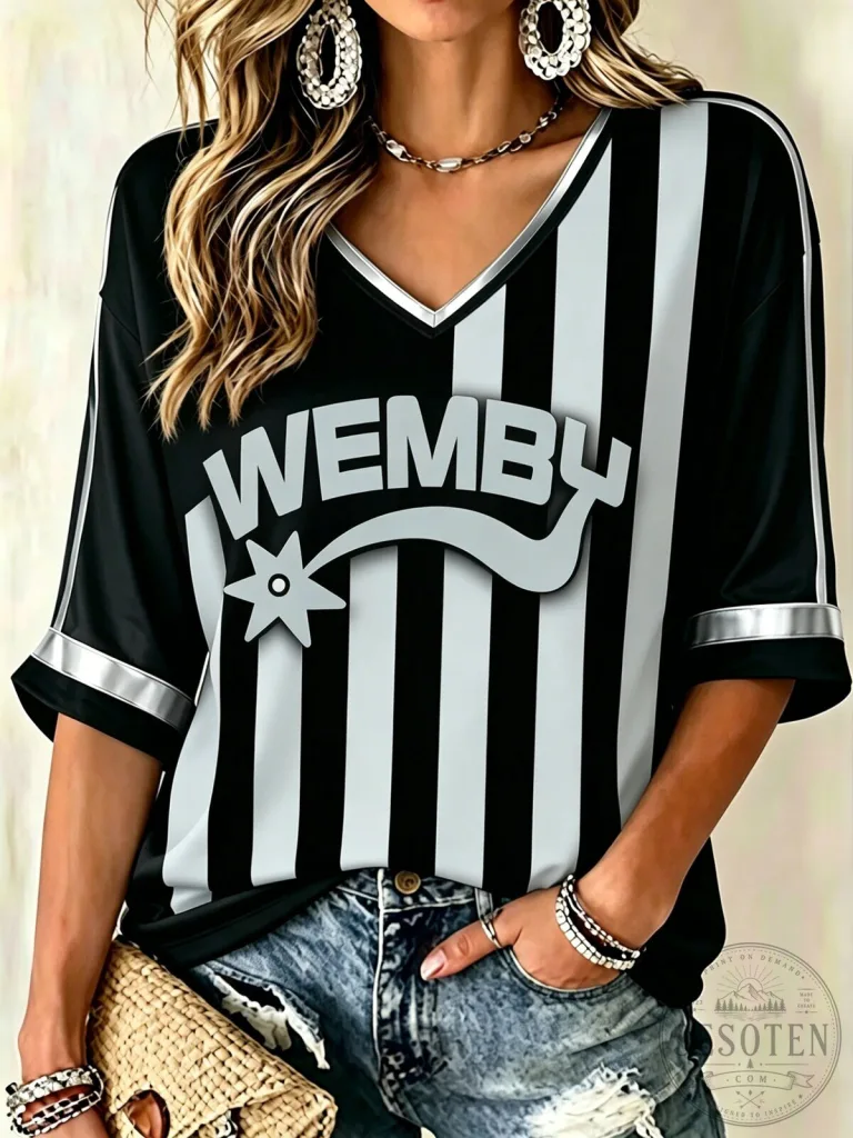 Wemby Basketball Fan Shirt for Women, Classic Short-Sleeved V-Neck Top 30 Wemby Basketball Fan Shirt for Women, Classic Short-Sleeved V-Neck Top