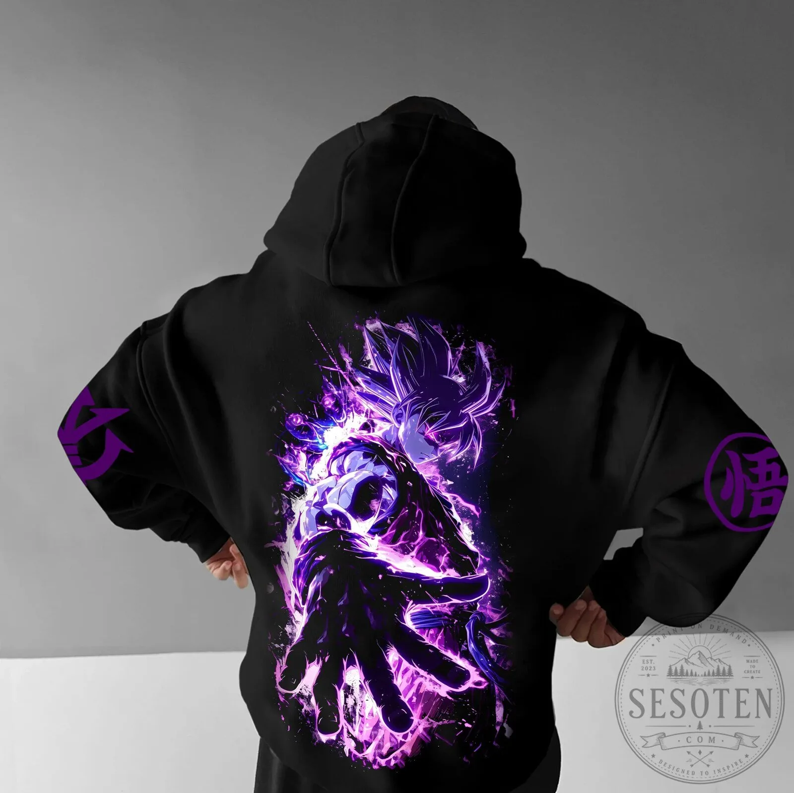 Dragon Ball Super Goku Ultra Instinct Black Unisex Graphic Hoodie