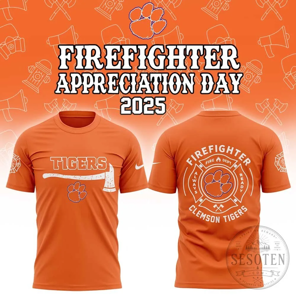 Clemson Tigers Firefighter Appreciation Day 2025 T-Shirt