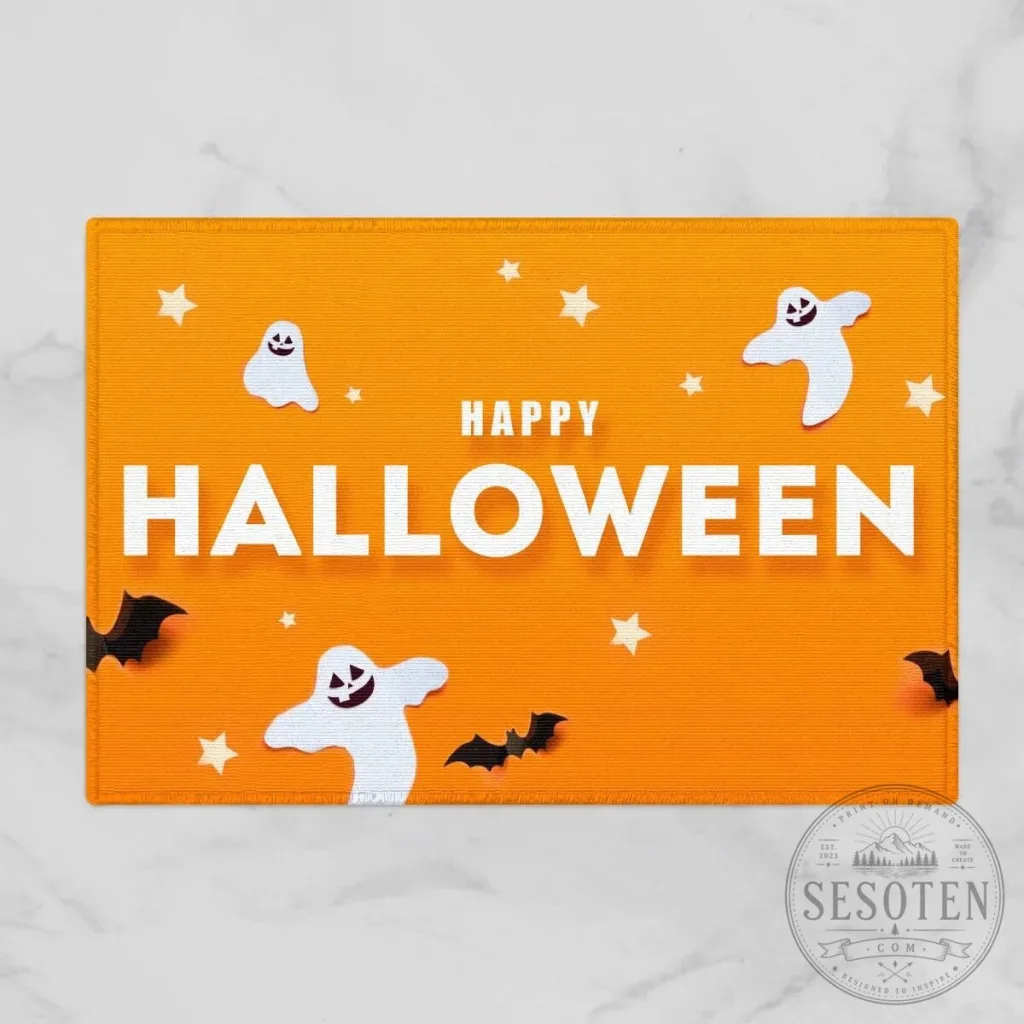 Happy Halloween Michael Myers Horror Movie Phone Case 1 Happy Halloween Ghosts and Bats Decorative Indoor Doormat