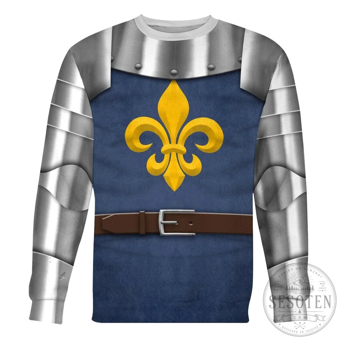 Medieval French Knight Armor Suit Fleur de Lis Costume Hoodie 15 Medieval French Knight Armor Suit Fleur de Lis Costume Hoodie