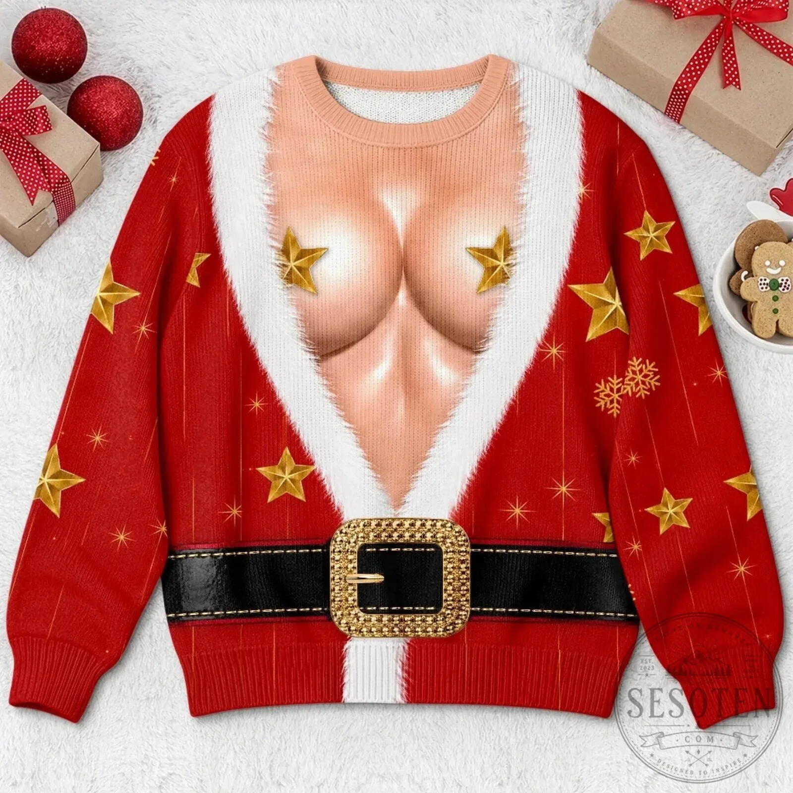 Funny Naughty Christmas Santa Claus Chest Ugly Holiday Sweatshirt 9 Funny Naughty Christmas Santa Claus Chest Ugly Holiday Sweatshirt