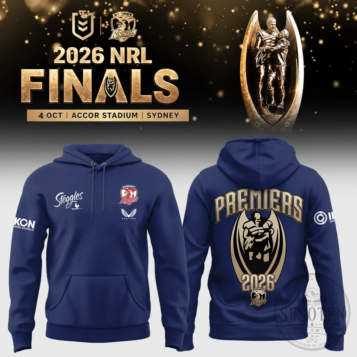 Sydney Roosters 2026 NRL Finals Premiers Rugby League Hoodie