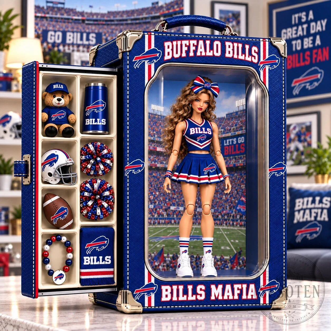 Buffalo Bills Barbie Doll Commemorative Figure Set