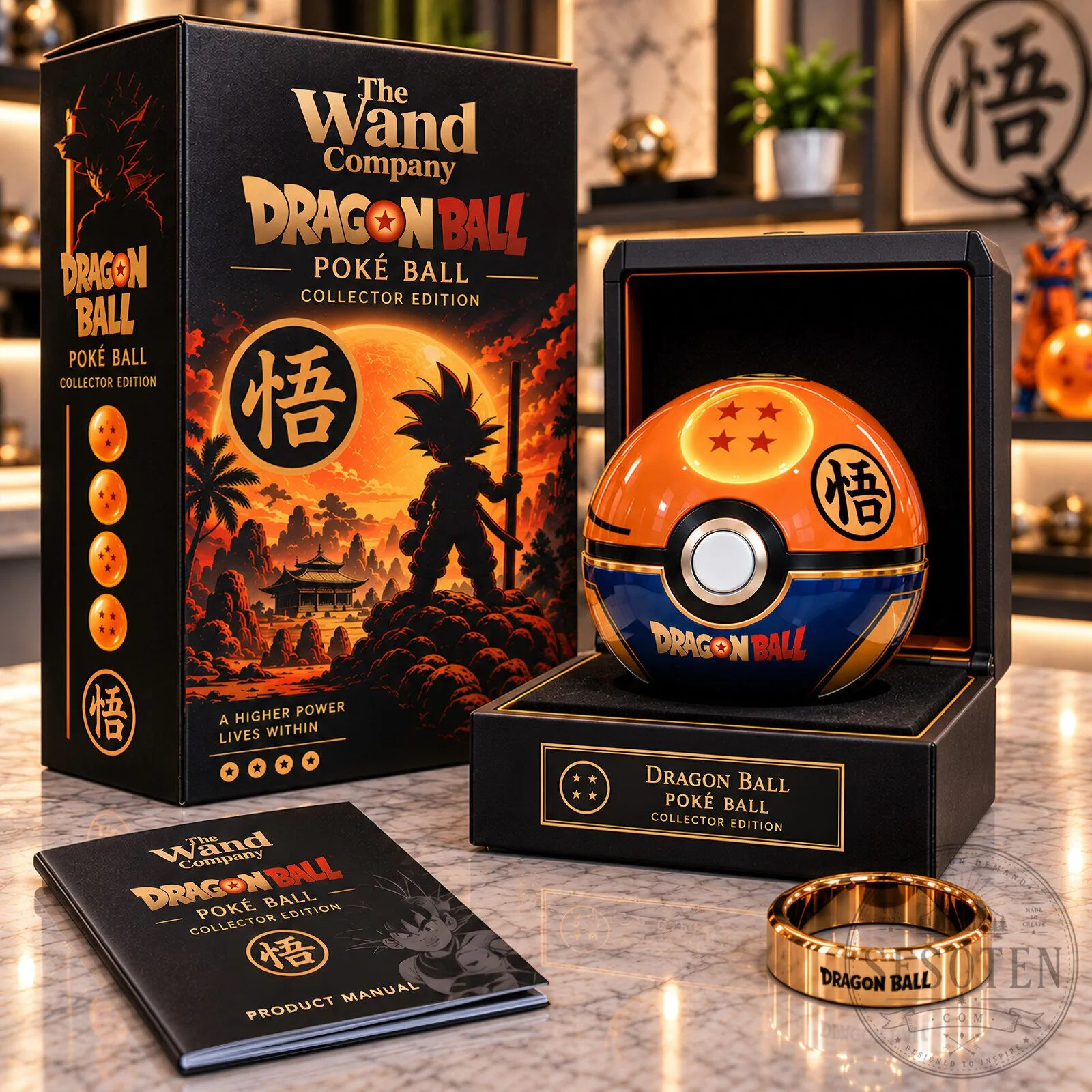 Dragon Ball Z Goku Four-Star Collectible Replica Pokeball Figurine
