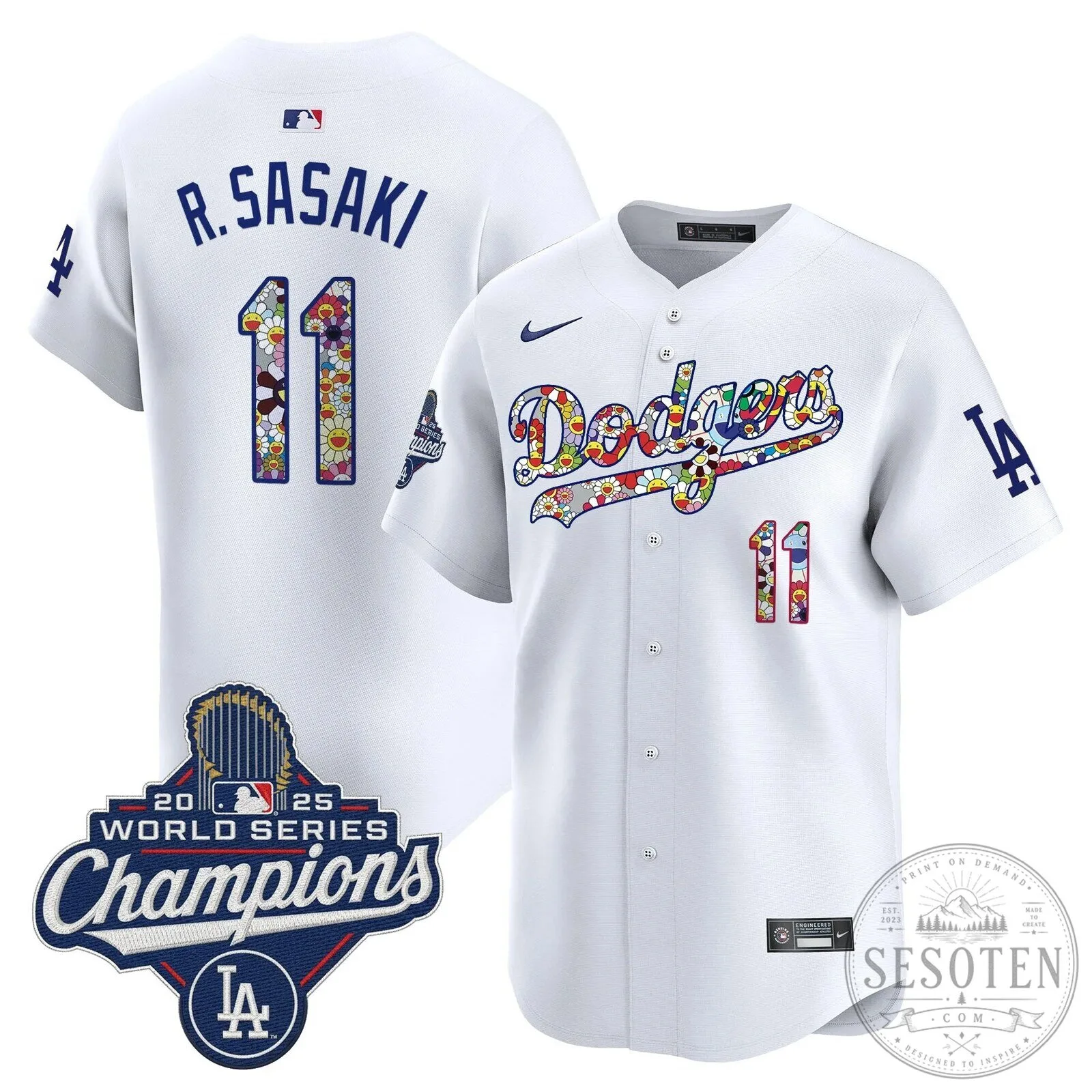 Takashi Murakami Los Angeles Dodgers Shohei Ohtani World Series Champions Jersey 58 Takashi Murakami Los Angeles Dodgers Shohei Ohtani World Series Champions Jersey
