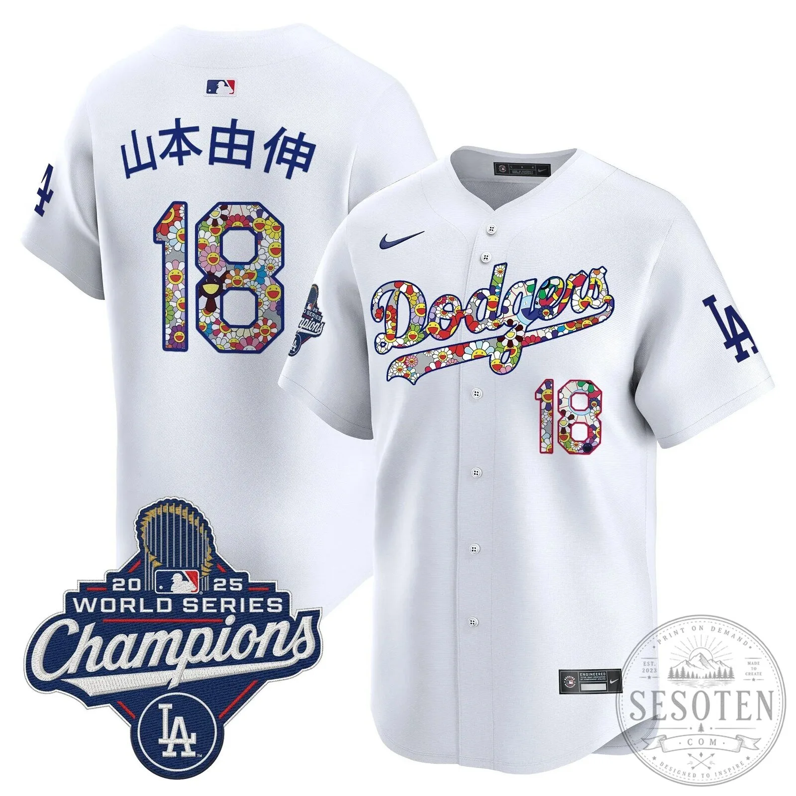 Takashi Murakami Los Angeles Dodgers Shohei Ohtani World Series Champions Jersey 66 Takashi Murakami Los Angeles Dodgers Shohei Ohtani World Series Champions Jersey
