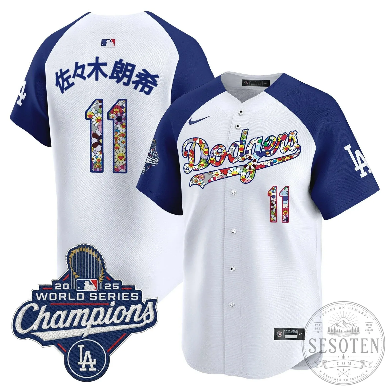 Takashi Murakami Los Angeles Dodgers Shohei Ohtani World Series Champions Jersey 80 Takashi Murakami Los Angeles Dodgers Shohei Ohtani World Series Champions Jersey