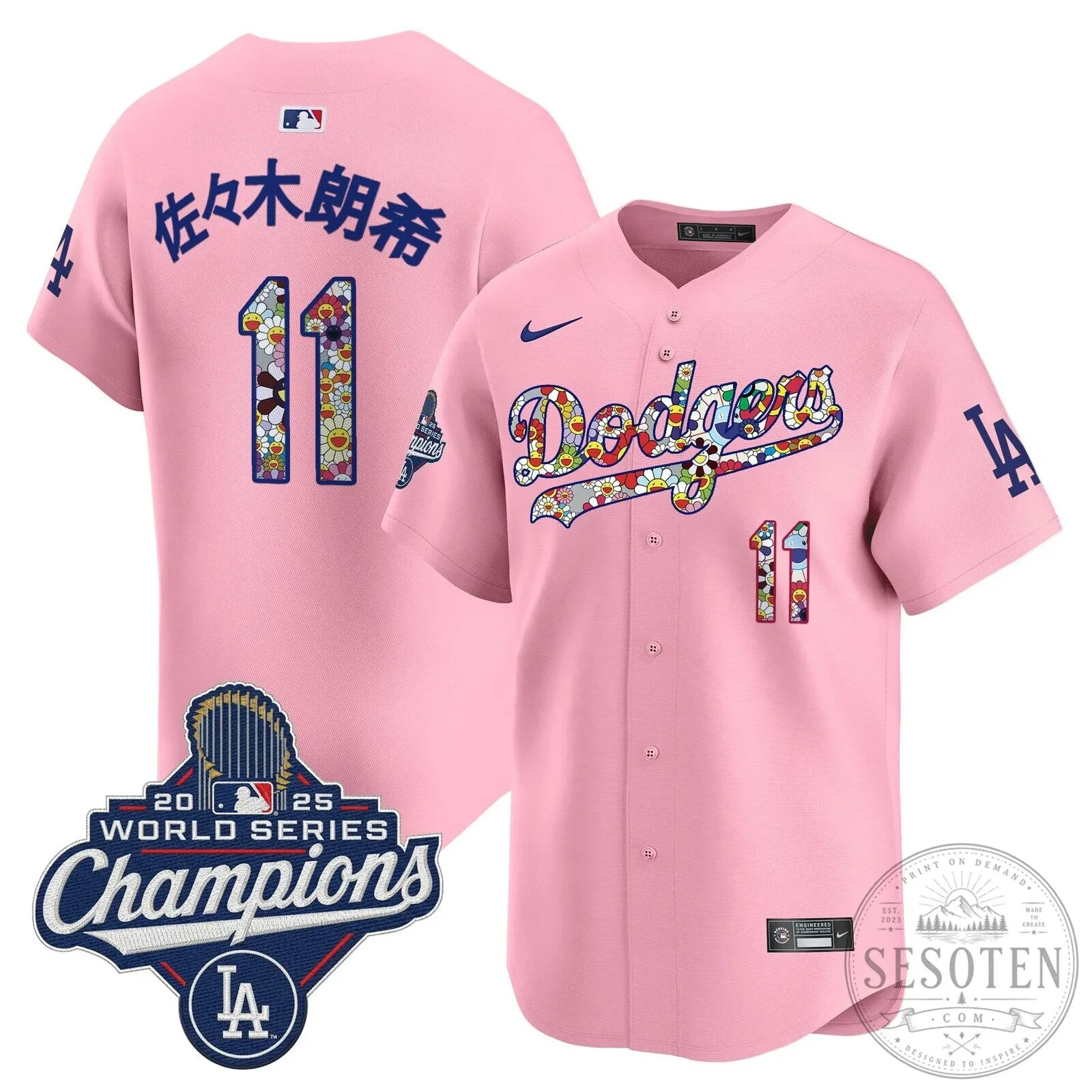 Takashi Murakami Los Angeles Dodgers Shohei Ohtani World Series Champions Jersey 93 Takashi Murakami Los Angeles Dodgers Shohei Ohtani World Series Champions Jersey