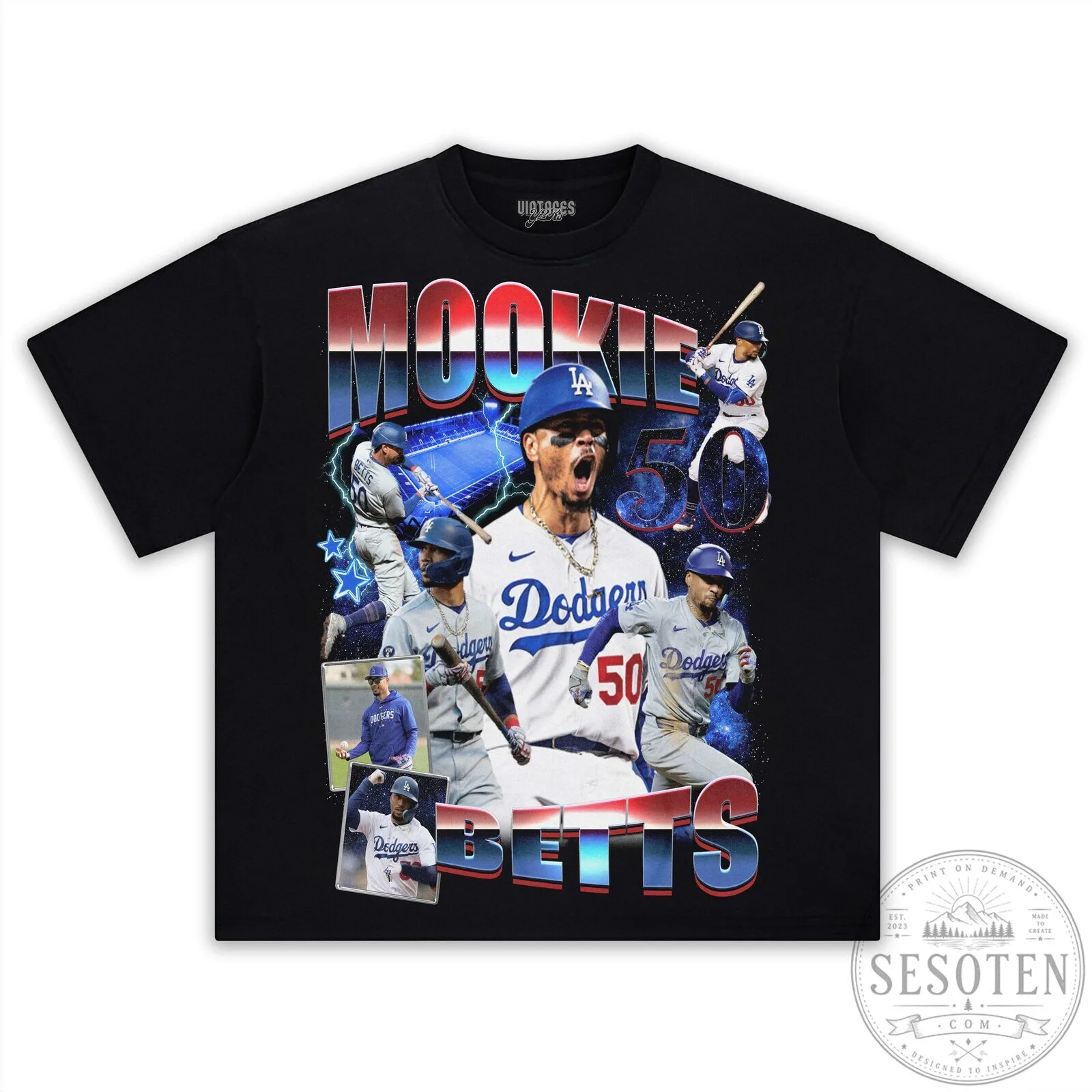 Los Angeles Dodgers Graphic T-Shirt featuring Mookie Betts