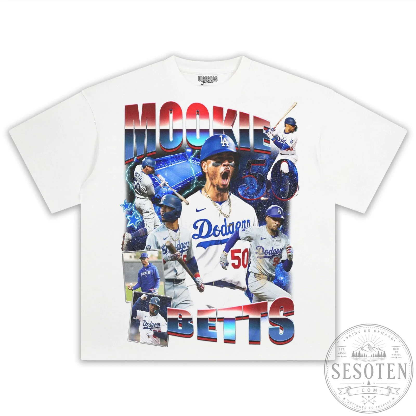 Los Angeles Dodgers Graphic T-Shirt featuring Mookie Betts 22 Los Angeles Dodgers Graphic T-Shirt featuring Mookie Betts