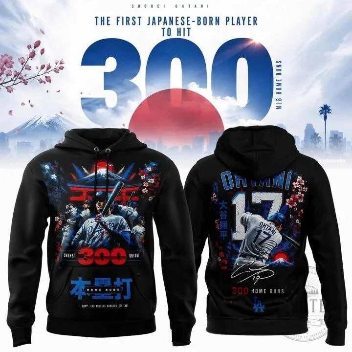 Shohei Ohtani 300 Home Runs Japanese Heritage Limited Edition Hoodie