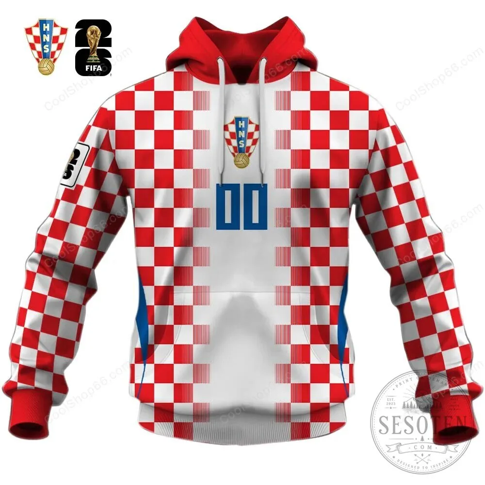 Croatia National Football Team Checkered Pattern Fan Hoodie