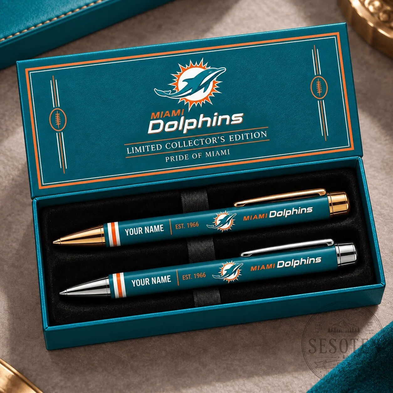 Miami Dolphins Personalized Ballpoint Pen Set - Limited Collector's Edition