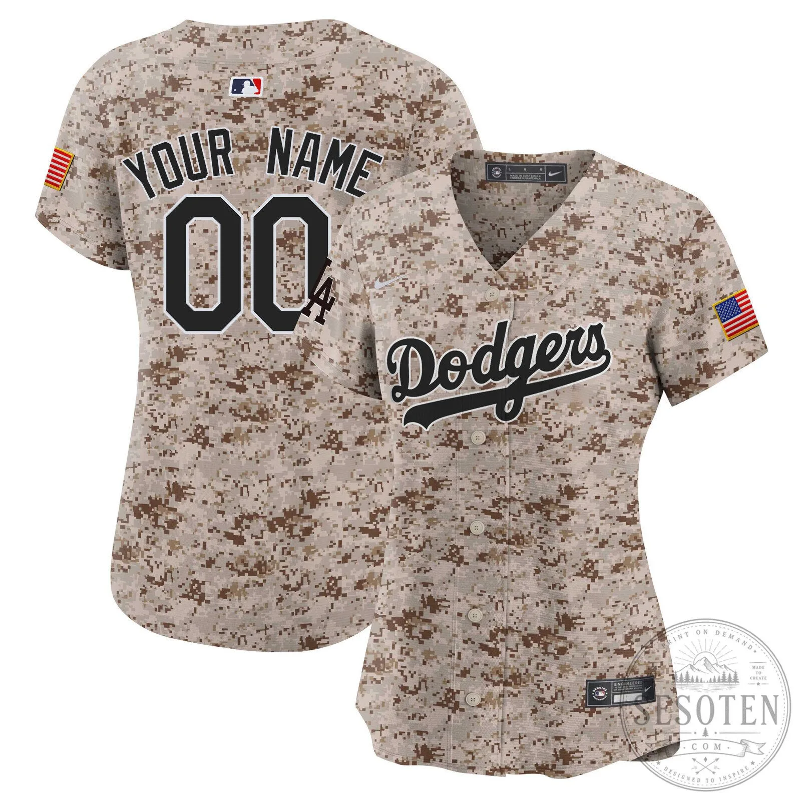 Los Angeles Dodgers Military Camouflage Custom Baseball Jersey 14 Los Angeles Dodgers Military Camouflage Custom Baseball Jersey
