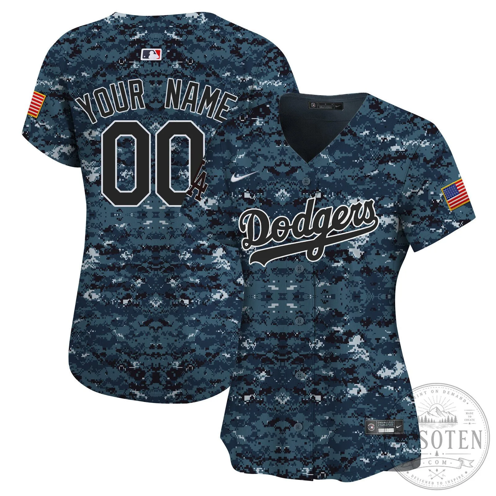Los Angeles Dodgers Military Camouflage Custom Baseball Jersey 15 Los Angeles Dodgers Military Camouflage Custom Baseball Jersey