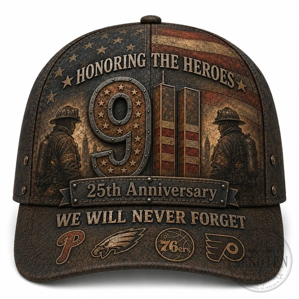25th Anniversary Cap Hat for 9/11 Firefighters - We Will Never Forget Heroes