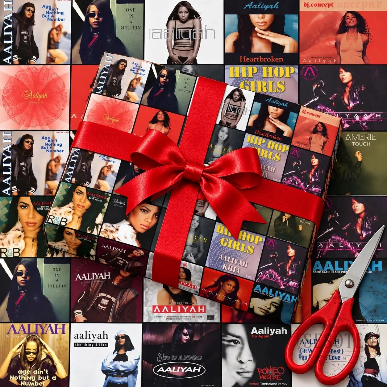 Aaliyah Album Covers Collage Gift Wrapping Paper Roll