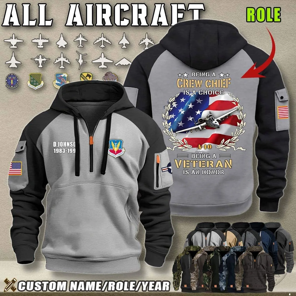Crew Chief Veteran Honor F-22 Fighter Jet American Flag Camouflage Hoodie 23 Crew Chief Veteran Honor F-22 Fighter Jet American Flag Camouflage Hoodie